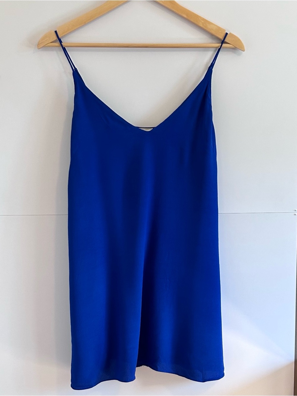 Wilfred Free by Aritzia Royal Blue Vivienne Slip Dress Small Minimalist Evening